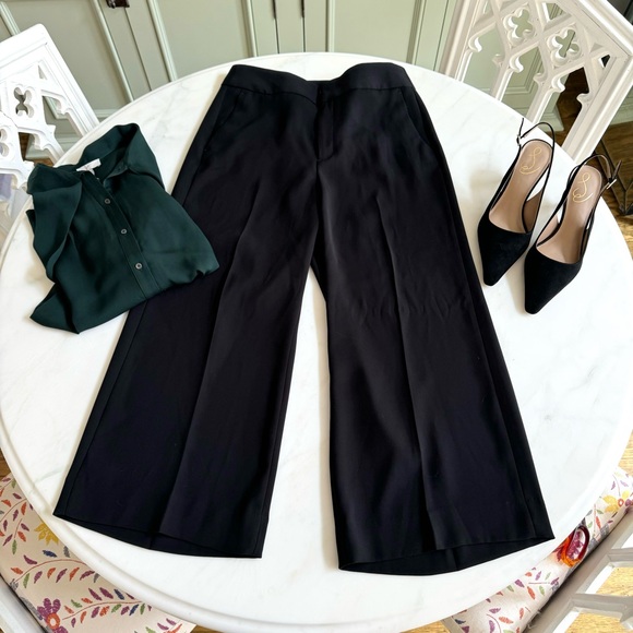 Banana Republic Slim Wide-leg Cropped Pant Black Sz 2 - Picture 2 of 10